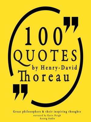 cover image of 100 quotes by Henry David Thoreau
